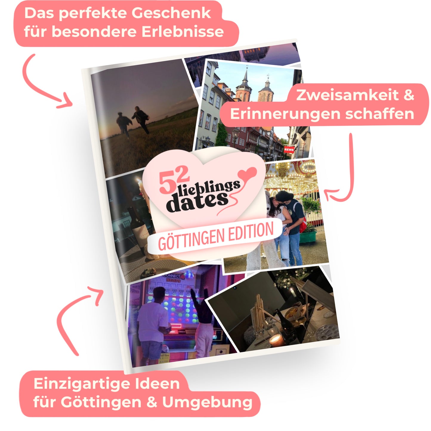 Das Buch 52 Date Ideen für Göttingen. Ein kreatives Geschenk für Paare mit drei klaren Vorteilen: regionale Tipps, keine Planung nötig und für jedes Budget.